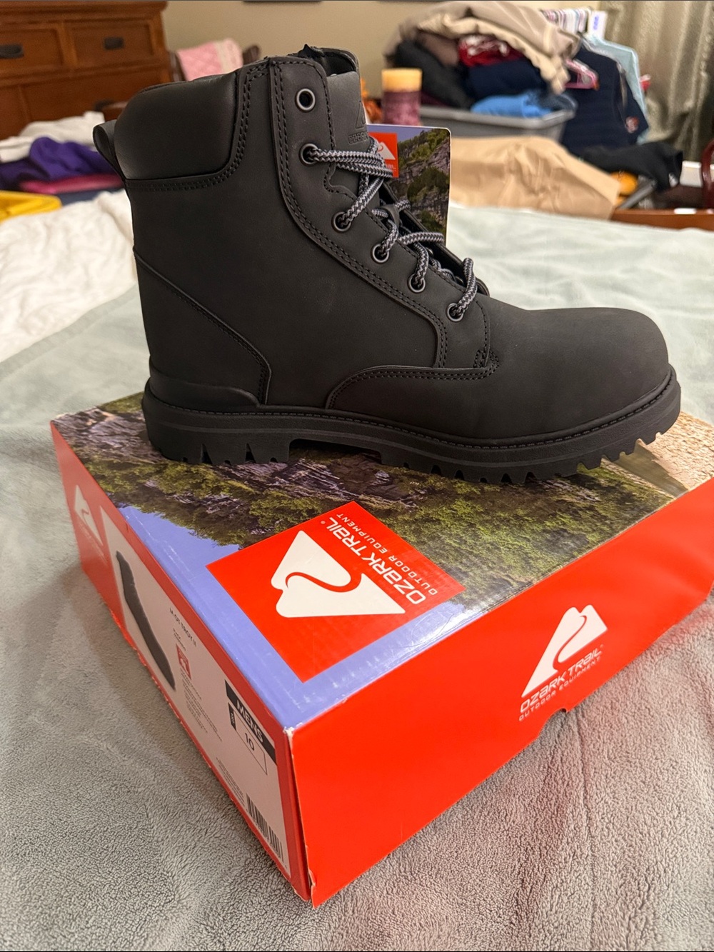 Ozark Trail Men's Black Lace-Up Work Boot